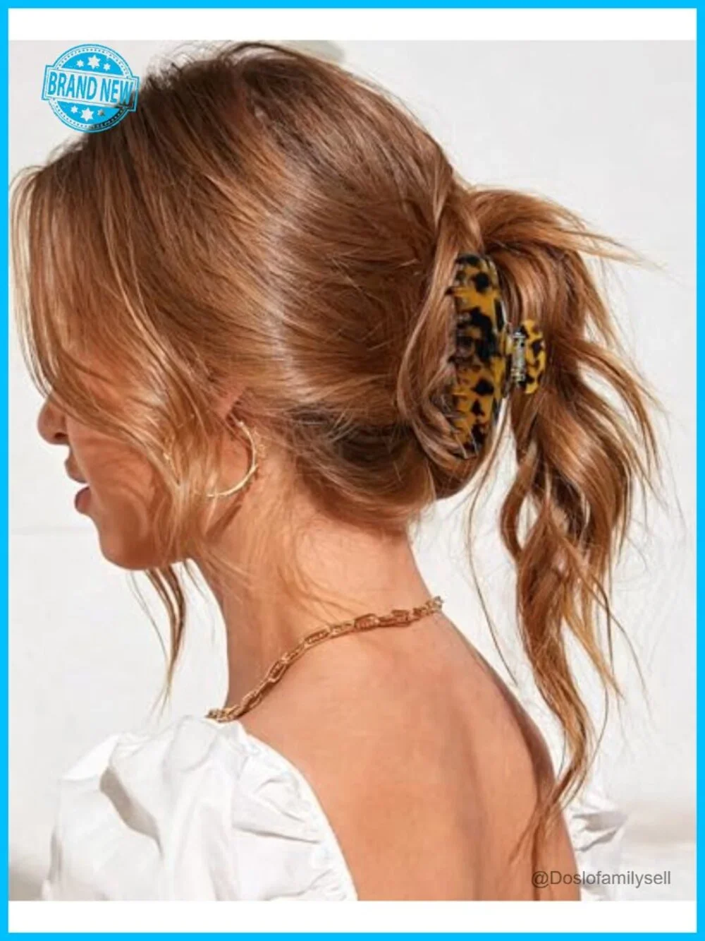 Acetate Double Row Teeth Hair Claw Clip for Thin Fine Straight Hair Non-Slip